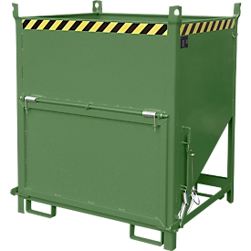 Bauer SGK 100 silocontainer, trekkoord lediging, L 1000 x B 1200 x H 1405 mm, 1 m³, tot 1500 kg, staal, reseda groen