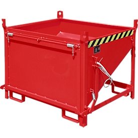 Bauer SGK 50 silocontainer, trekkoord lediging, L 1000 x B 1200 x H 935 mm, 0,5 m³, tot 750 kg, plaatstaal, vuurrood