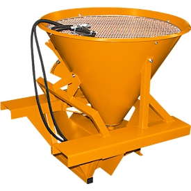 Bauer SH strooier, voor vorkheftruck, strooibreedte tot 9 m, ca. 265 l, tot 500 kg, staal, geel-oranje