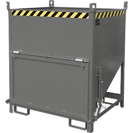 Bauer Silobehälter SGK 100, Zugseil-Entleerung, L 1000 x B 1200 x H 1405 mm, 1 m³, bis 1500 kg, Stahl, Mausgrau