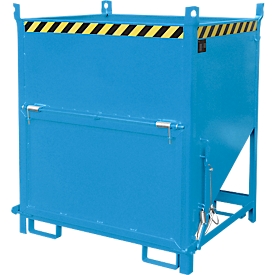 Bauer Silobehälter SGK 100, Zugseil-Entleerung, L 1000 x B 1200 x H 1405 mm, 1 m³, bis 1500 kg, Stahlblech, Lichtblau