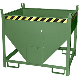 Bauer Silobehälter SGS 50, mit Schieberverschluss, L 1000 x B 1200 x H 1025 mm, 0,5 m³, bis 750 kg, Stahl, Resedagrün