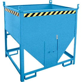 Bauer Silobehälter SGS 75, mit Schieberverschluss, L 1000 x B 1200 x H 1260 mm, 0,75 m³, bis 1000 kg, Stahl, Lichtblau