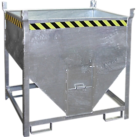 Bauer silocontainer SGS 75, met schuifpoort, L 1000 x B 1200 x H 1260 mm, 0,75 m³, tot 1000 kg, staal, thermisch verzinkt