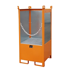 Bauer stapelpallet voor vaten, volume opvangbak 210 L, oranje