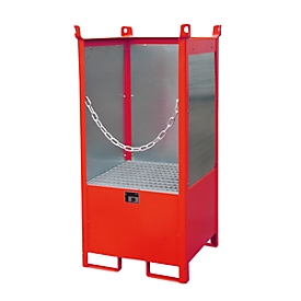 Bauer stapelpallet voor vaten, volume opvangbak 210 L, rood