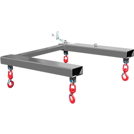 Bauer Traverse pour big bags TBB-W, pour chariot élévateur, L 900 x l 945 x H 365 mm, jusqu'à 1250 kg, acier, gris souris