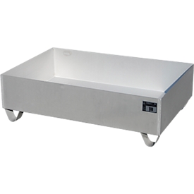 Bauer VAW-2 lekbak, L 1200 B x 800 x H 360 mm, tot 224 l, roestvrij staal, toegankelijk van onderaf