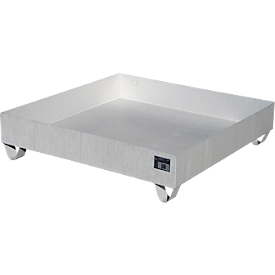 Bauer VAW-4/A lekbak, L 1200 B x 1200 x H 285 mm, tot 230 l, roestvrij staal, toegankelijk van onderaf