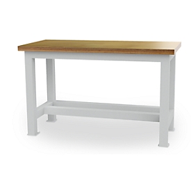 Bedrunka+Hirth heavy-duty table, up to 2500 kg, beech multiplex worktop, fully welded, W 1000 x D 750 x H 969 mm