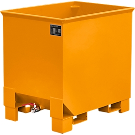 Behälter für Routenzüge Typ CS 30, 3-fach stapelbar, Inhalt 0,3 m³, bis 500 kg, gelborange RAL 2000