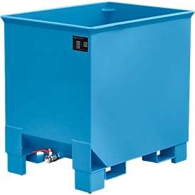 Behälter für Routenzüge Typ CS 30, 3-fach stapelbar, Inhalt 0,3 m³, bis 500 kg, lichtblau RAL 5012