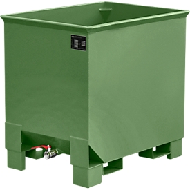 Behälter für Routenzüge Typ CS 30, 3-fach stapelbar, Inhalt 0,3 m³, bis 500 kg, resedagrün RAL 6011