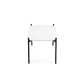 Beistelltisch meet by Paperflow Meet, Quadrat, furniertes MDF, Stahlgestell, B 500 x T 500 x H 400 mm, weiss/schwarz