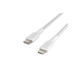 Belkin BoostCharge - Lightning-Kabel - 24 pin USB-C männlich zu Lightning männlich - 2 m - weiß - USB-Stromversorgung (18 W)