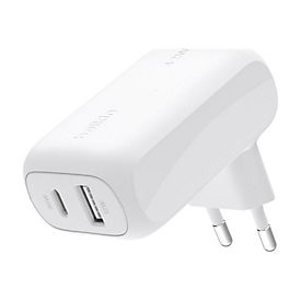Belkin BoostCharge - Netzteil - 42 Watt - 3 A - PD 3.0 - 2 Ausgabeanschlussstellen (USB-C, USB)