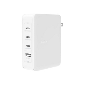Belkin BoostCharge Pro - Netzteil - GaN-Technologie - 140 Watt - Fast Charge, Power Delivery 3.1 - 4 Ausgabeanschlussstellen (3 x USB-C, USB)