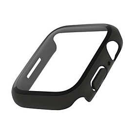 Belkin SCREENFORCE TemperedCurve - Stoßstange für Smartwatch - Displayschutz - Polycarbonat, gehärtetes Glas (9H) - Schwarz - für Apple Watch (44 mm, 45 mm)