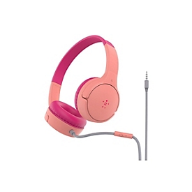 Belkin SoundForm Mini - Kopfhörer mit Mikrofon - On-Ear - kabelgebunden - 3,5 mm Stecker - pink