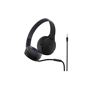 Belkin SoundForm Mini - Kopfhörer mit Mikrofon - On-Ear - kabelgebunden - 3,5 mm Stecker - Schwarz