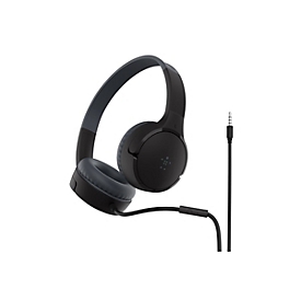 Belkin SoundForm Mini - Kopfhörer mit Mikrofon - On-Ear - kabelgebunden - 3,5 mm Stecker - Schwarz