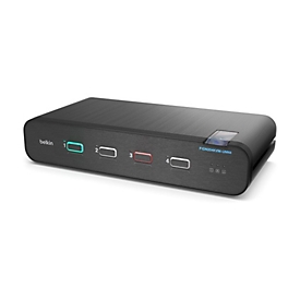 Belkin Universal Secure Dual-Head - 2. Generation - KVM-/Audio-Switch - 4 x KVM/Audio - 1 lokaler Benutzer - Desktop