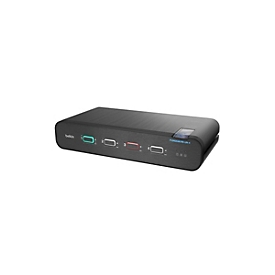 Belkin Universal Secure Dual-Head - 2. Generation - KVM-/Audio-Switch - 4 x KVM/Audio - 1 lokaler Benutzer - Desktop