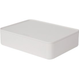 Benodigdheden HAN Allison Smart-Organizer, stapelbaar, met deksel, antislip rubberen poten, ABS-kunststof, wit