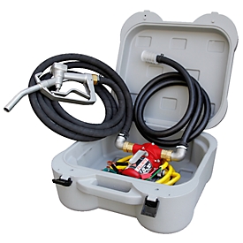 Benzine transfer set CEMO Cematic 12/30 EX, elektrische pomp 12V, 25 /min, 2m zuigslang, 4m doseerslang, mondstuk, in plastic doosje