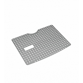 Beschermrek BIO-CIRCLE®, voor wastafel SL Compact, geperforeerde roestvrijstalen plaat, zilver