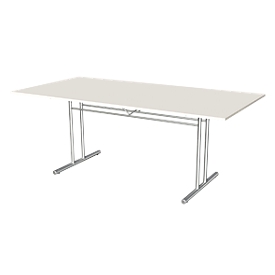 Besprechungstisch Toledo, bis 6 Personen, Rechteck-Form, T-Fuß, B 2000 x T 1000 x H 720 mm, weiß