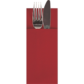 Bestecktaschen Papstar "Airlaid", 5 x 100 Stk., B 85 x H 200 mm, 1/8 Falz, Airlaid, bordeaux