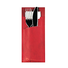 Bestekzakjes Papstar, incl. wit servet, 520 st., B 85 x H 200 mm, papier, bordeaux