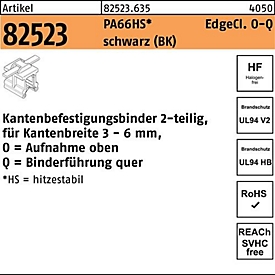 Bevestigingsband R 8252 3 Edgecl. 4,6x200/45 PA66 HS zwart OQ 500 stuks HELLERMANN