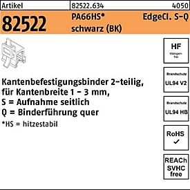 Bevestigingsbanden R 8252 2 Randklemmen 3,6x150/33 PA6 6HS sw 500st. HELLERMANNT