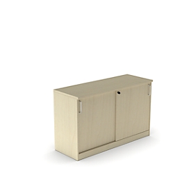 BEXXSTAR aanbouwkast met schuifdeur, 1,5 ordnerhoogtes, B 1200 x D 445 x H 740 mm, ahorn afwerking