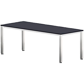 Bexxstar-bureau, rechthoekig, 4 poten van vierkant buismetaal, B 1200 x D 800 x H 740 mm, zwart/chroomzilver