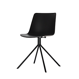 Bezoekersstoel DN, set van 2, B 440 x D 530 x H 780 mm, polypropyleen & staal gelakt, zwart