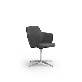Bezoekersstoel OPERA, met armleuningen, B 720 x D 720 x H 800 mm, kunstleer, zwart