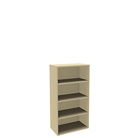 Bibliothèque étagère, 4 HC, panneau de particules fines, l. 800 P 450 x H 1580 mm, décor érable
