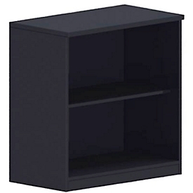Bibliothèque étagère BEXXSTAR, 2 hauteurs de classeur, L 800 x P 445 x H 825 mm, noir