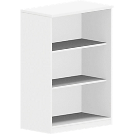 Bibliothèque étagère BEXXSTAR, 3 hauteurs de classeur, L 800 x P 445 x H 1155 mm, blanc
