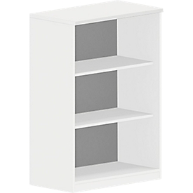 Bibliothèque étagères NEVADA, panneau de particules, 3 HC, l. 800 x P 445 x H 1160 mm, blanc 
