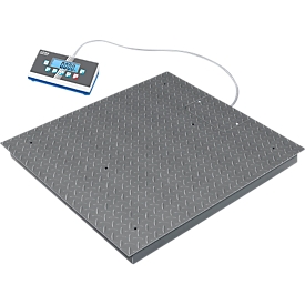 BIC vloerweegschaal, weegvermogen 600/1.500 kg, hoge resolutie, weegplaat 1.000 x 1.000 mm