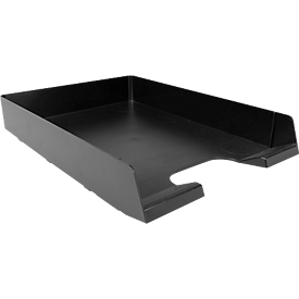 Biella Briefablage Parat-Plast, A4, breiter Griffausschnitt, stapelbar, B 245 x T 350 x H 60 mm, Polystyrol, schwarz