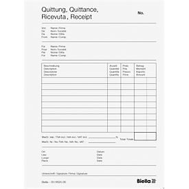 Biella Copy Bloc® carbonless copy pad, A6 receipts