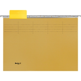 Biella hanging file folders Original, A4, with pockets and accessories, W 250 x H 320 mm, cardboard, yellow, 10 pieces