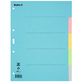 Biella index cardboard blank A4, 5 parts