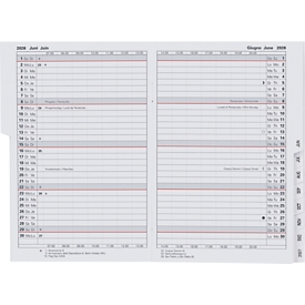 Biella Istanbul Planner remplacement 2026, 10,6 x 15,3 cm, 15 mois, 1 mois/2 pages, certifié PEFC, relié au fil, blanc