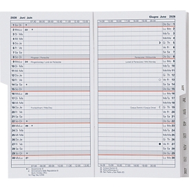 Biella Planer Luzern Calendrier de remplacement 2026, Compact 8,7x15,3 cm, 15 mois, cousu au fil de fer, multilingue, certifié PEFC